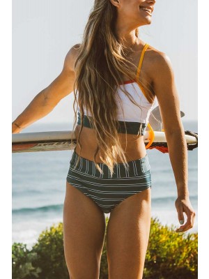 Atlantic Stripe Classic Midrise Bikini Set