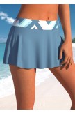 Drawstring Geometric Print Dusty Blue Tankini Set