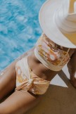 Sunset Floral Surf Crop Bikini Set