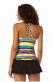Center Tab High Neck Tankini Swim  Set